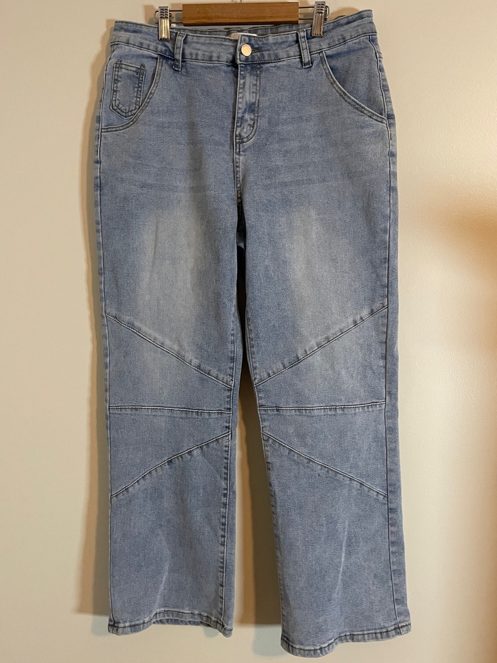 BAMBOO Jeans Juniors 15 Light Blue Wide Leg High Waist Clean Girl Normcore
